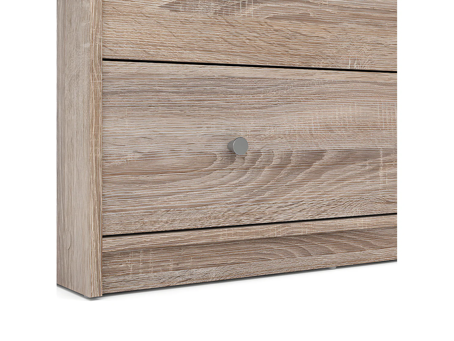 Maria Commode basse avec 3 tiroirs, coloris chêne truffe.