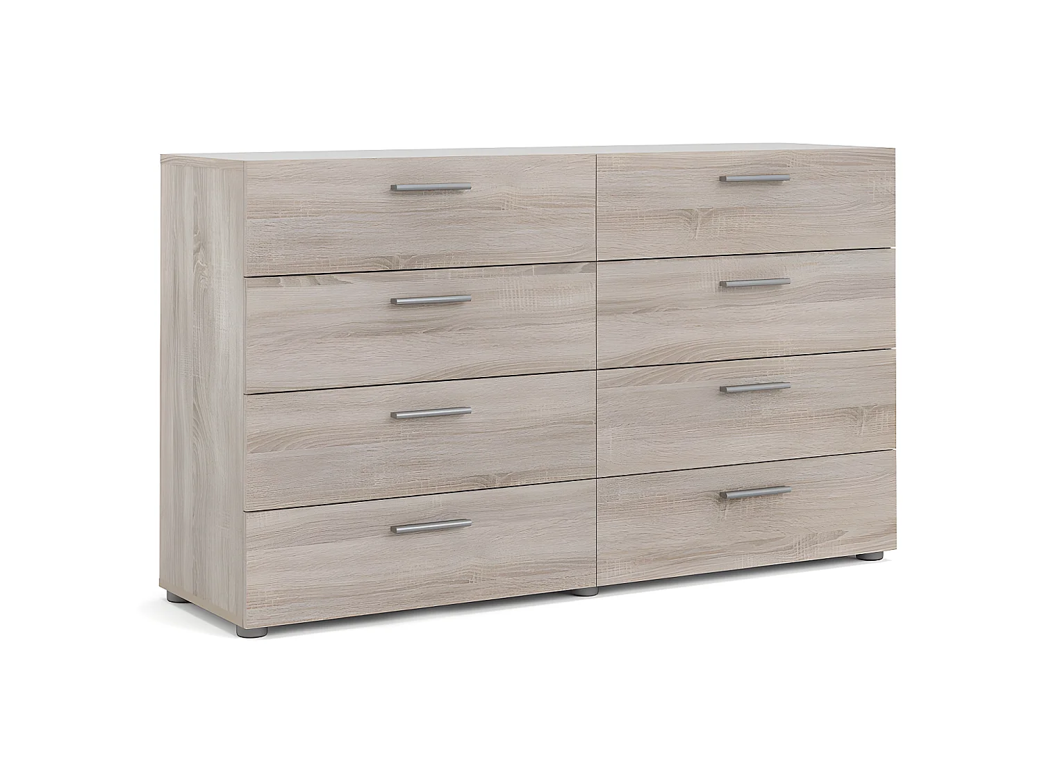 Petra Commode large avec 8 tiroirs, finition couleur truffe.