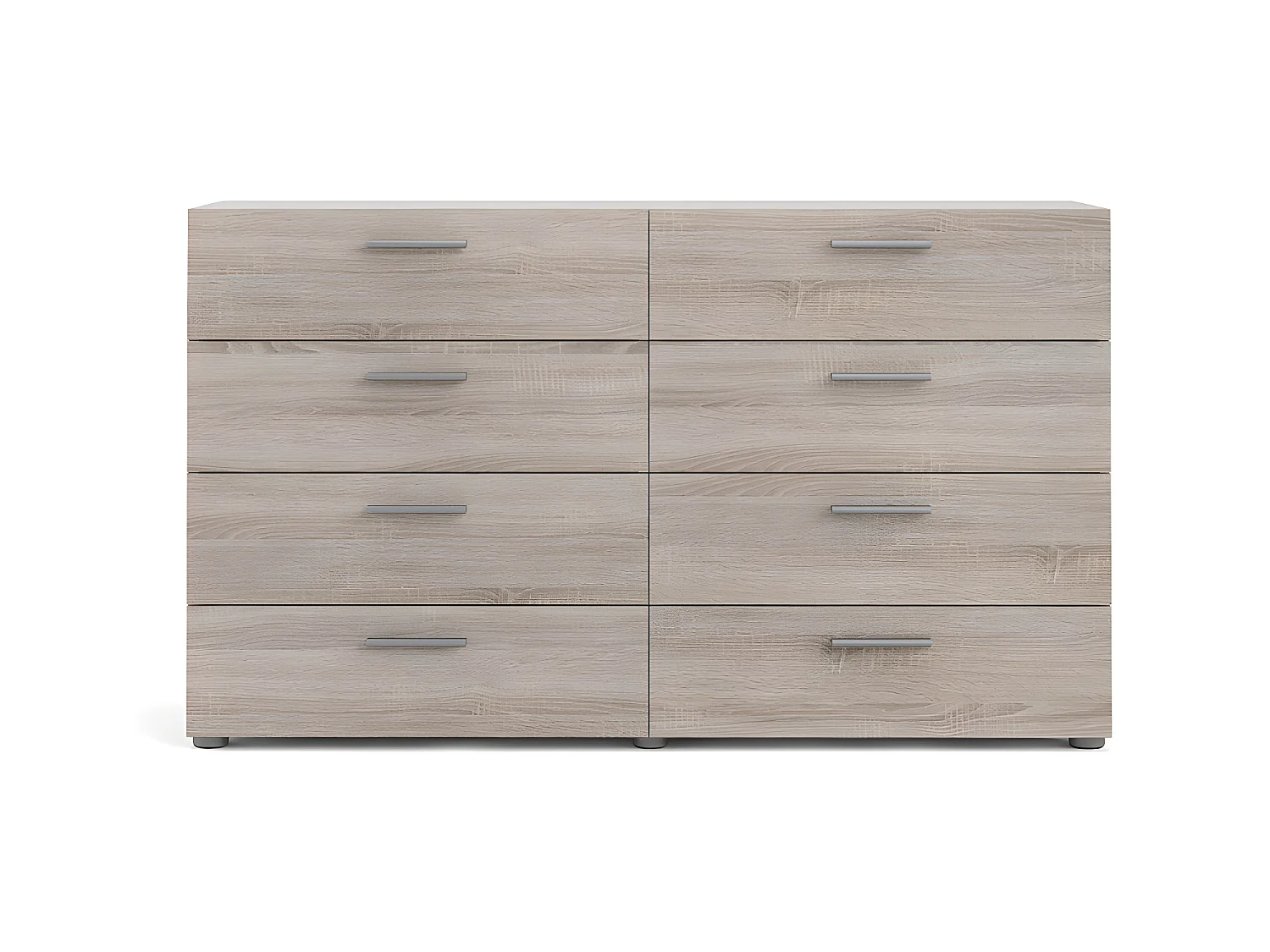 Petra Commode large avec 8 tiroirs, finition couleur truffe.
