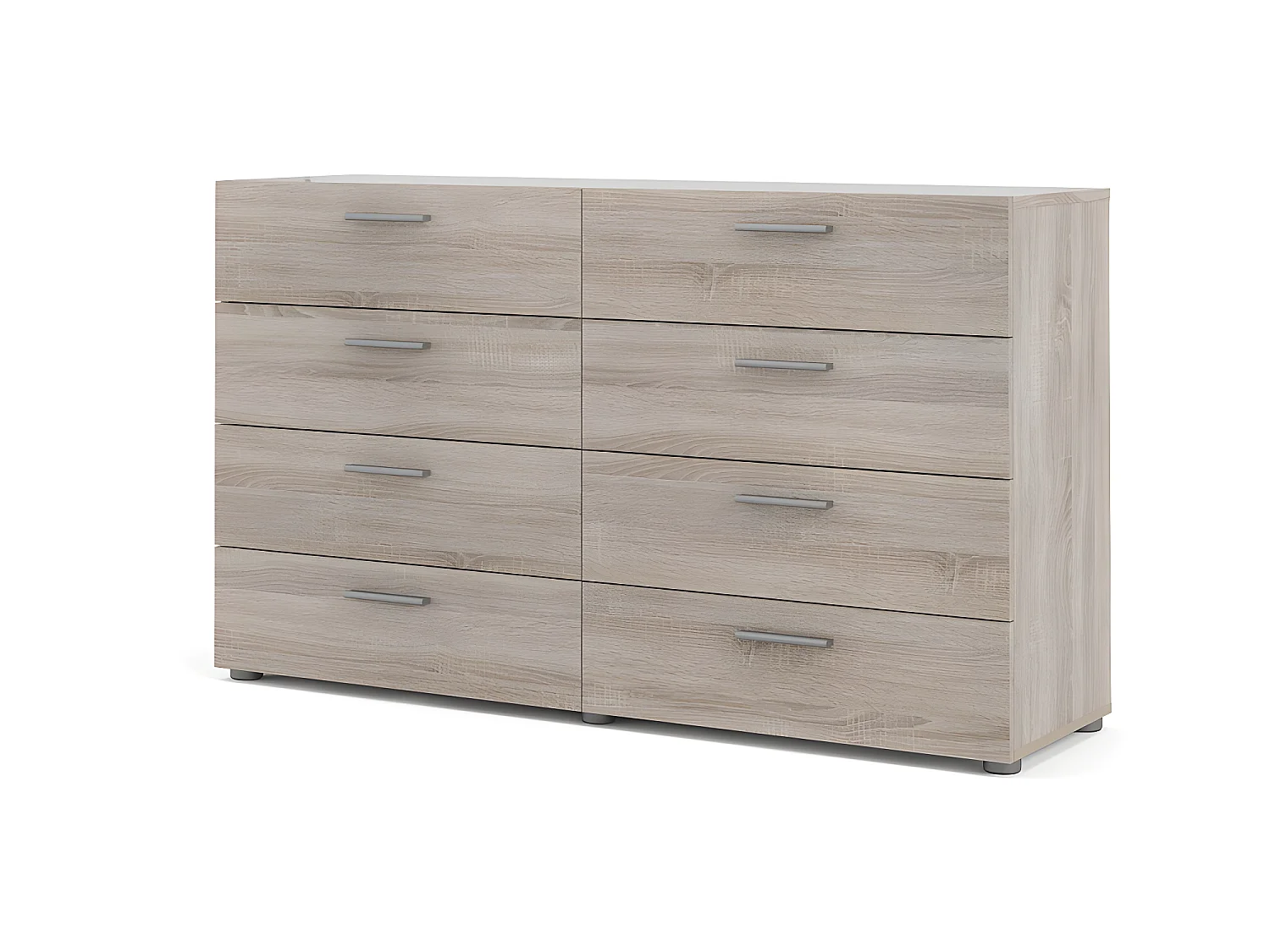 Petra Commode large avec 8 tiroirs, finition couleur truffe.