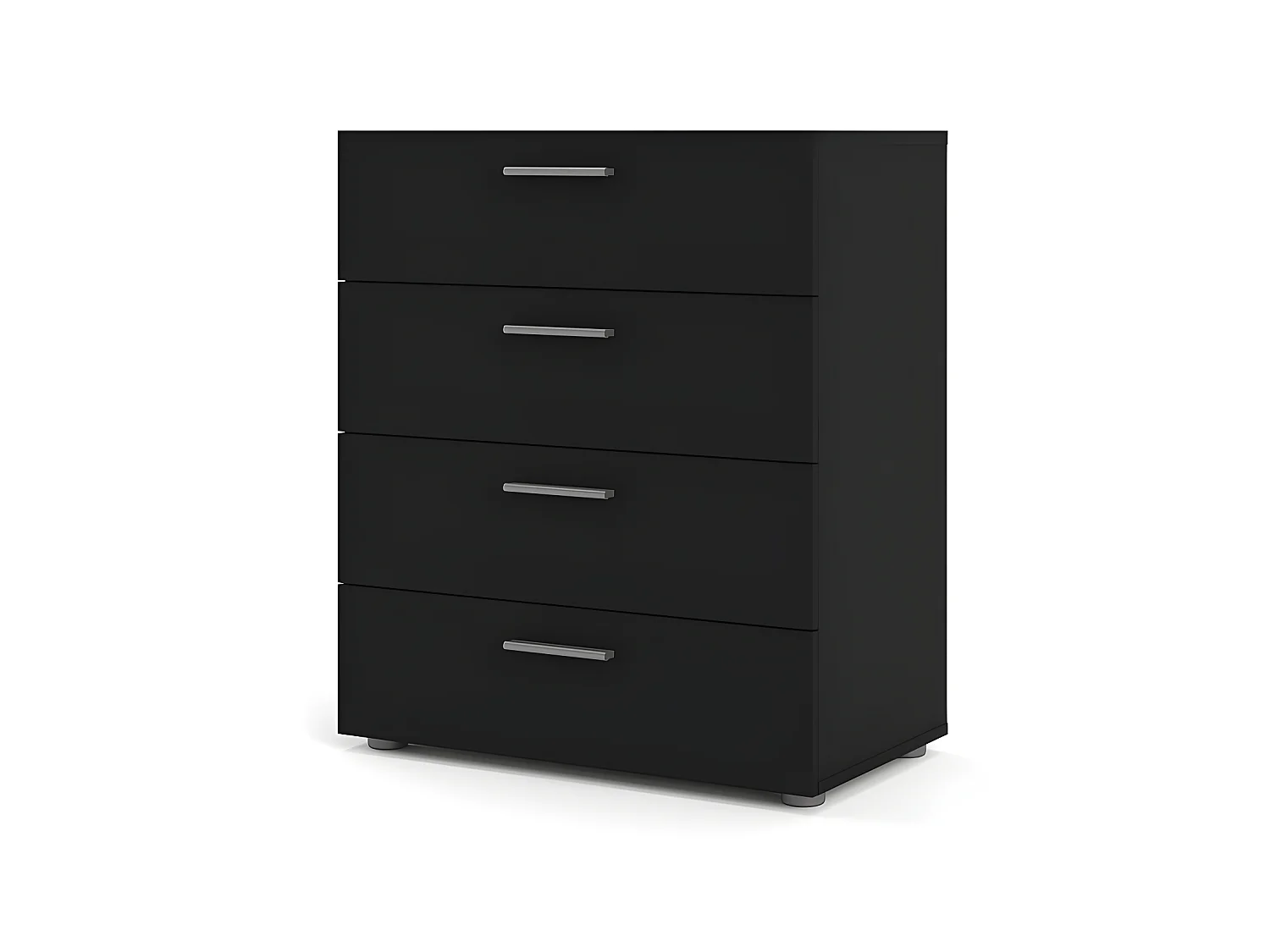 Petra Kommode mit 4 Schubladen, mattschwarz.