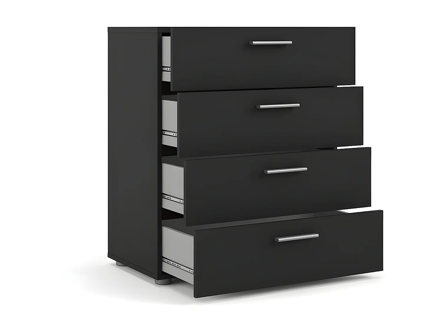 Petra kommode met 4 lades, matzwart.