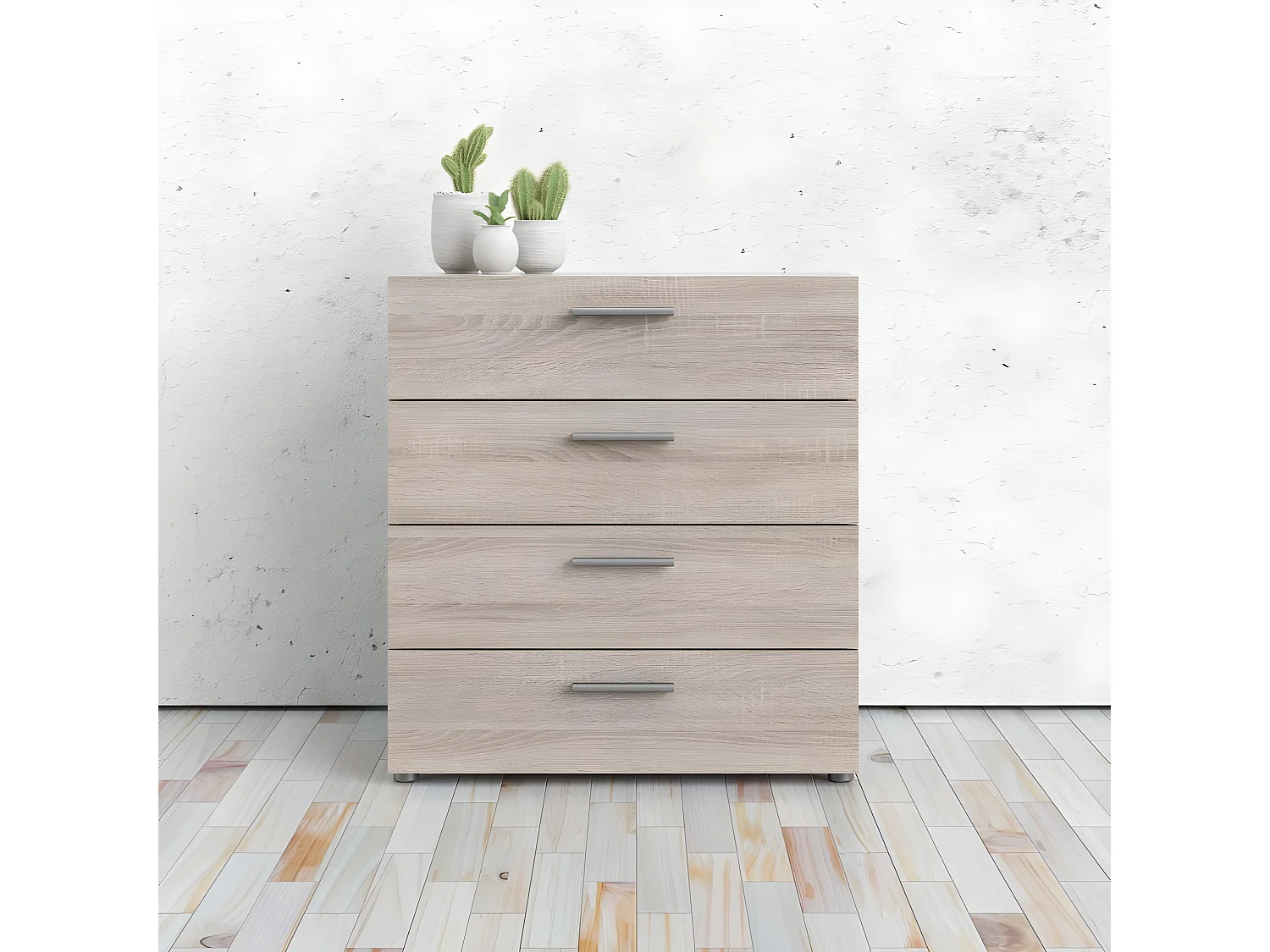 Petra kommode 4 lades truffelkleurig.