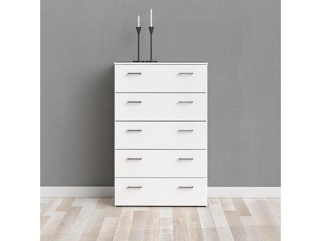 Spell Commode à 5 tiroirs, blanc.