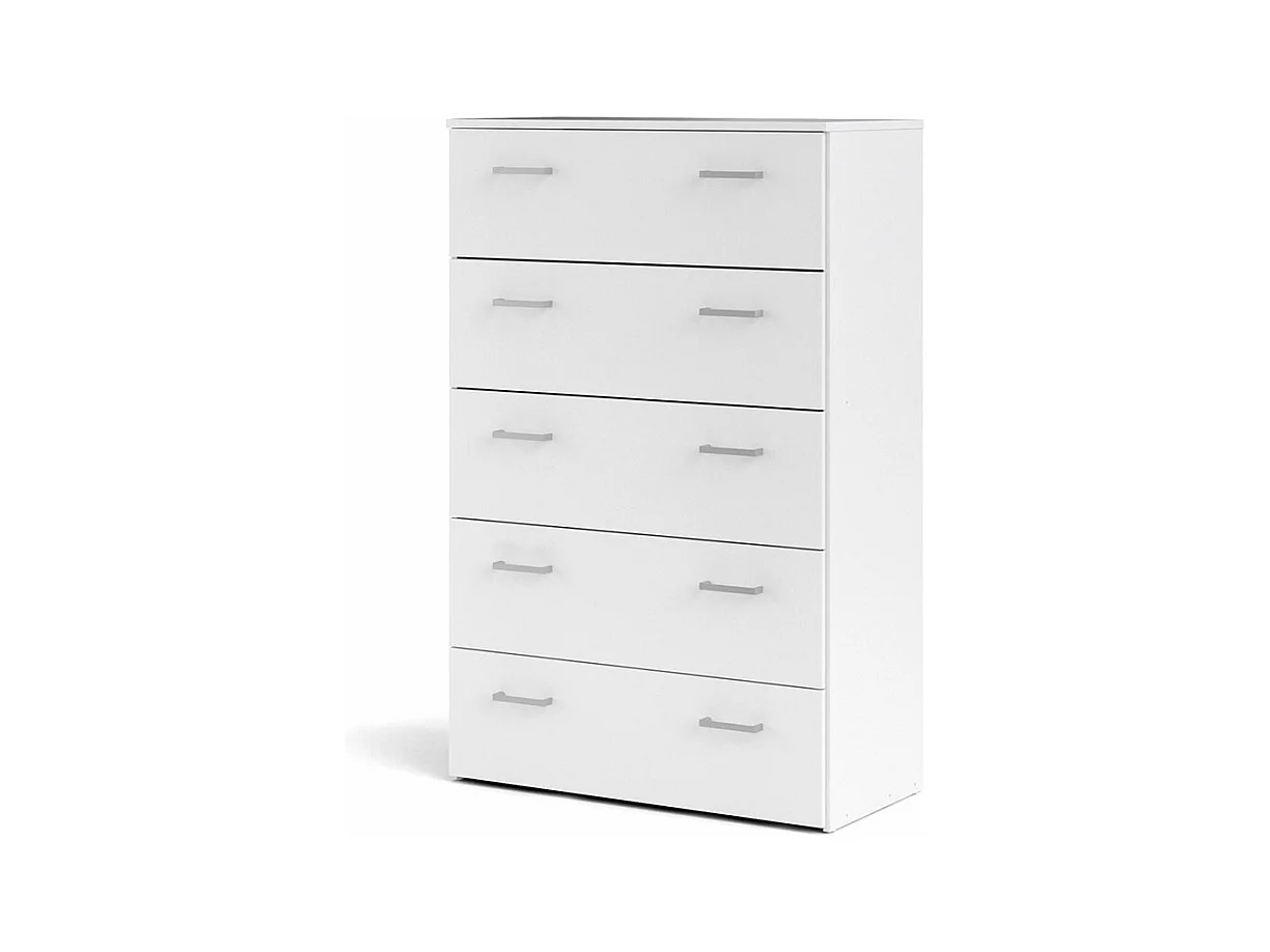 Spell Commode à 5 tiroirs, blanc.
