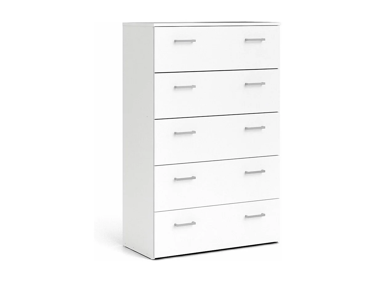 Spell Commode à 5 tiroirs, blanc.