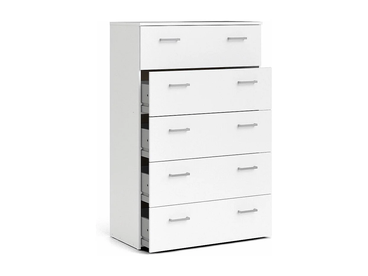 Spell Commode à 5 tiroirs, blanc.