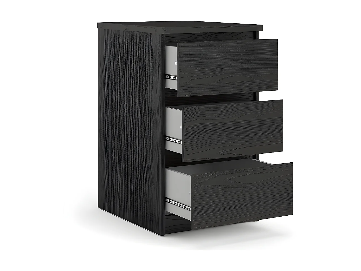 Nada Commode à 3 tiroirs, noir mat.