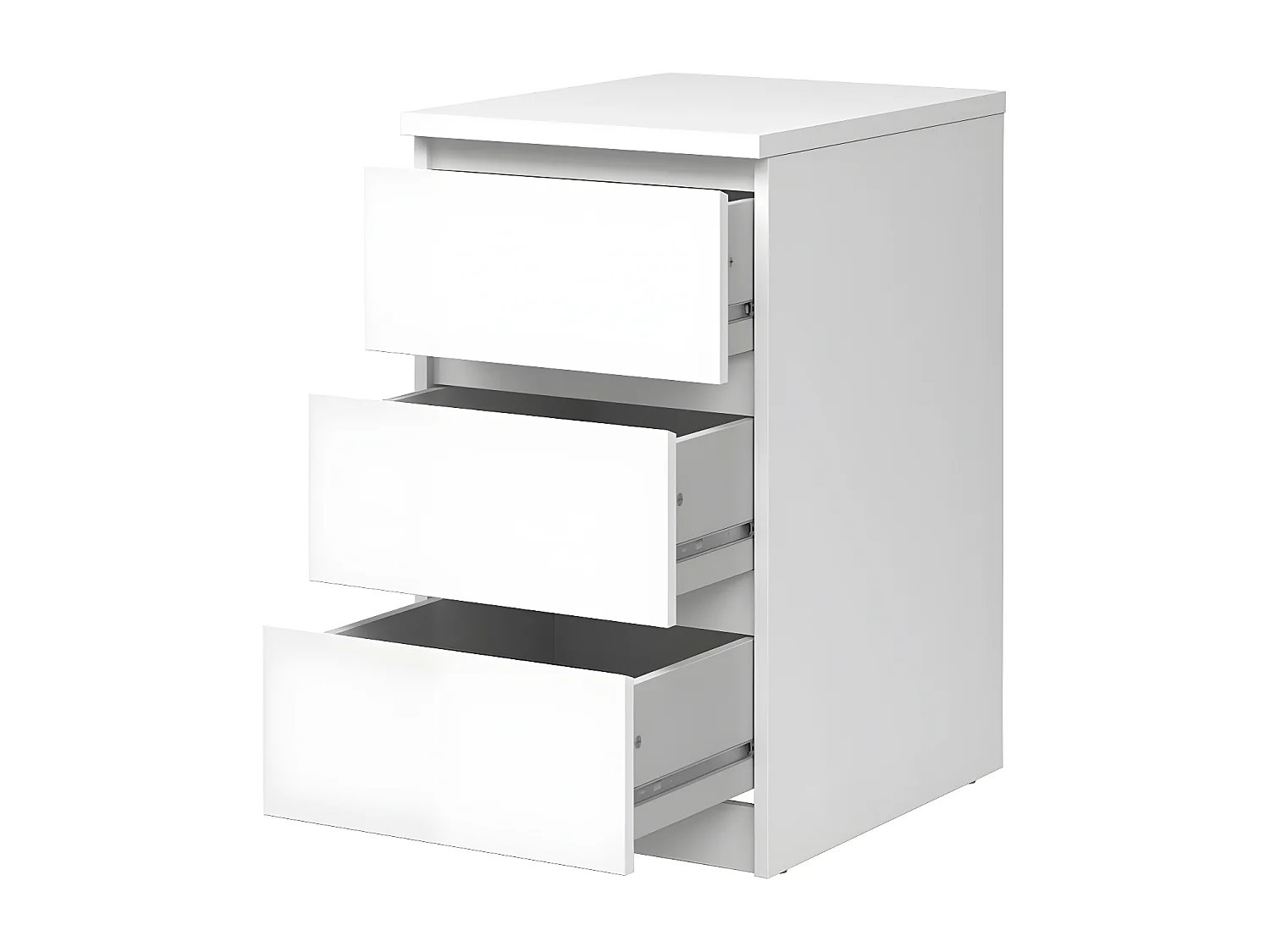 Nada Commode étroite à 3 tiroirs, blanc brillant.