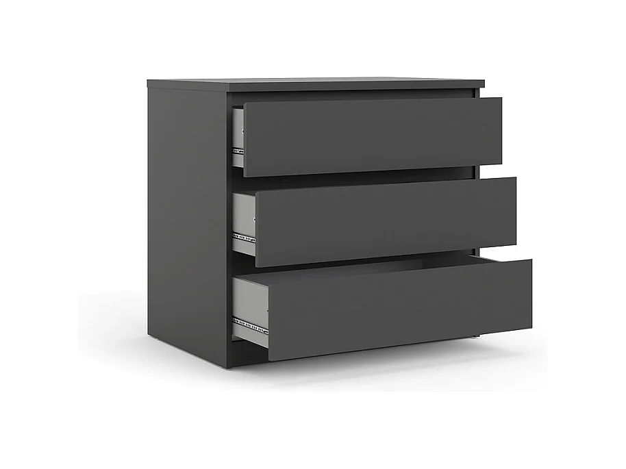 Nada Kommode 3 Schubladen mattschwarz.