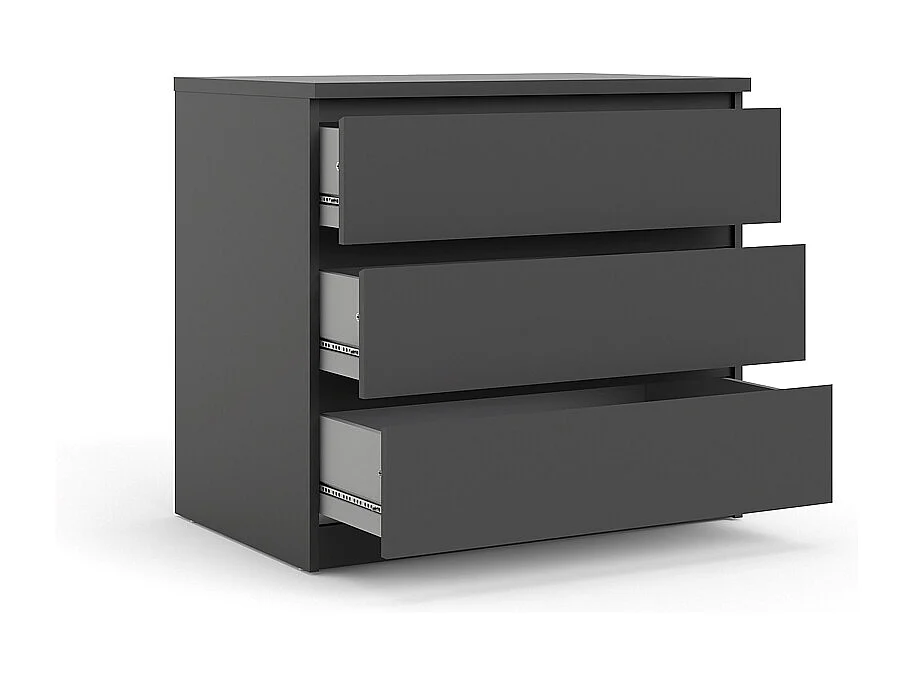 Nada Kommode 3 Schubladen mattschwarz.