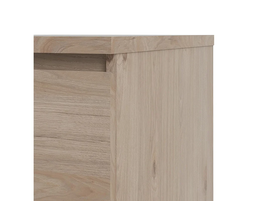Cómoda Nada de 5 cajones, decoración Hickory.