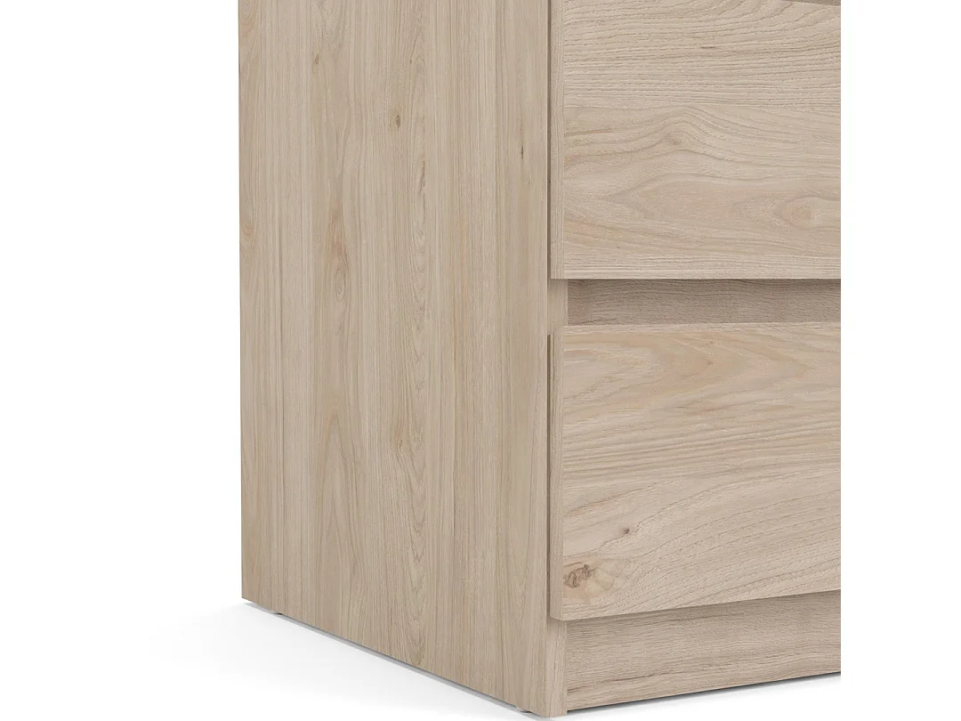 Cómoda Nada de 5 cajones, decoración Hickory.