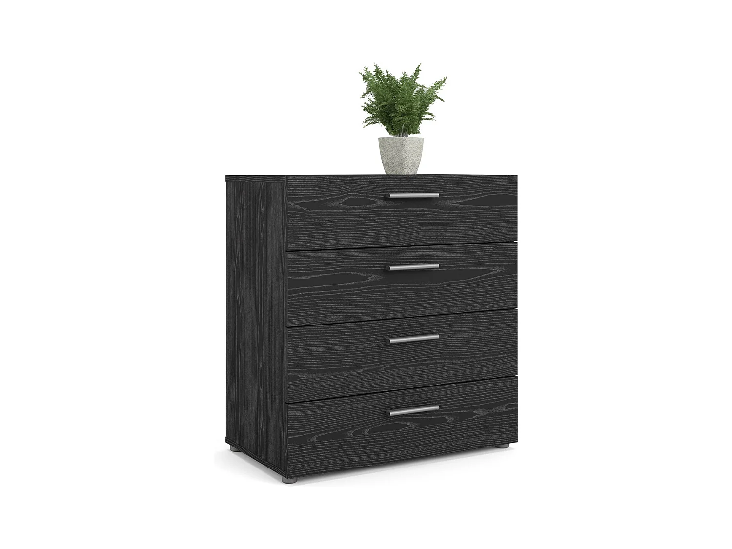 Petra Commode à 4 tiroirs, apect frêne noir.