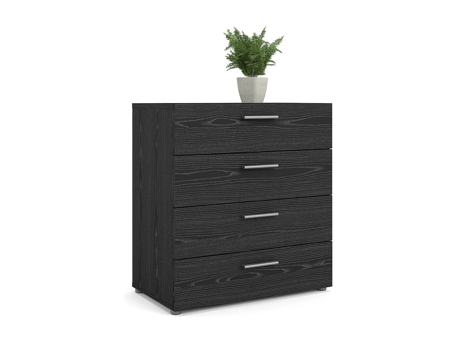 Petra Kommode 4 Schubladen schwarze Esche Dekor.