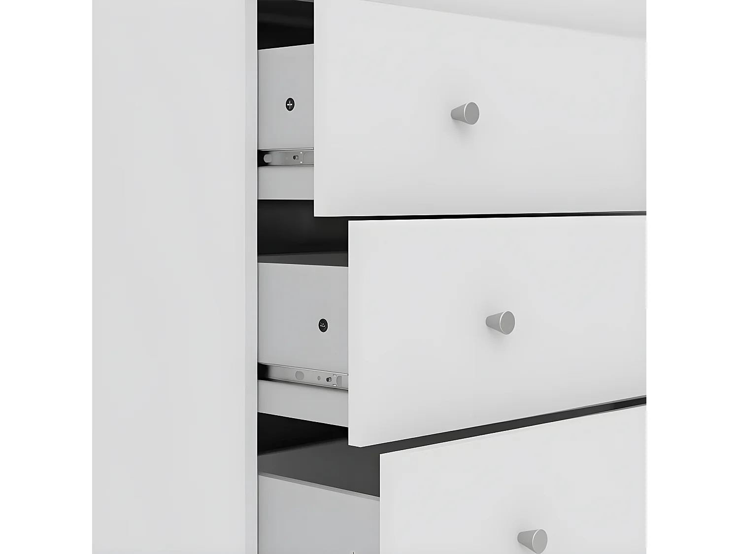 Maria Commode 5 tiroirs, blanc.