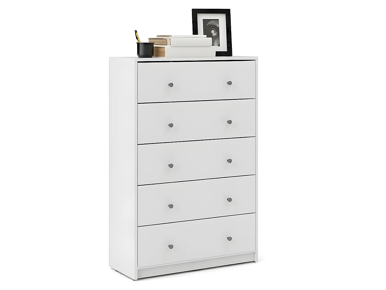 Maria Commode 5 tiroirs, blanc.