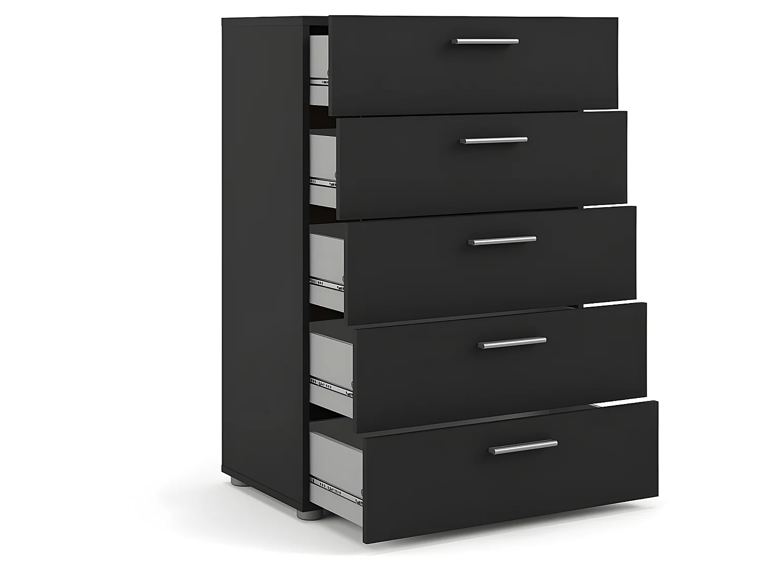 Petra Commode à 5 tiroirs, noir mat.