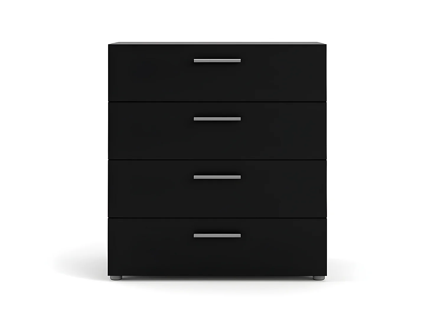 Cómoda Petra con 4 cajones color negro mate.