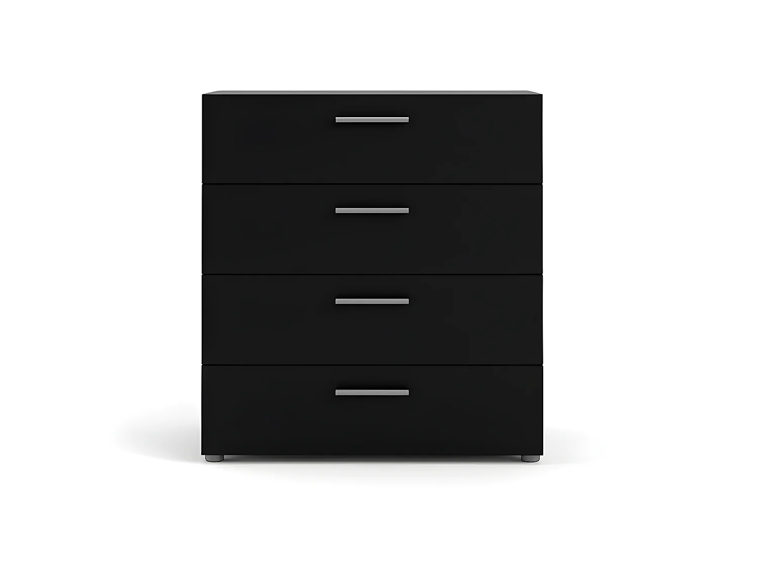 Cassettiera Petra con 4 cassetti, nero opaco.
