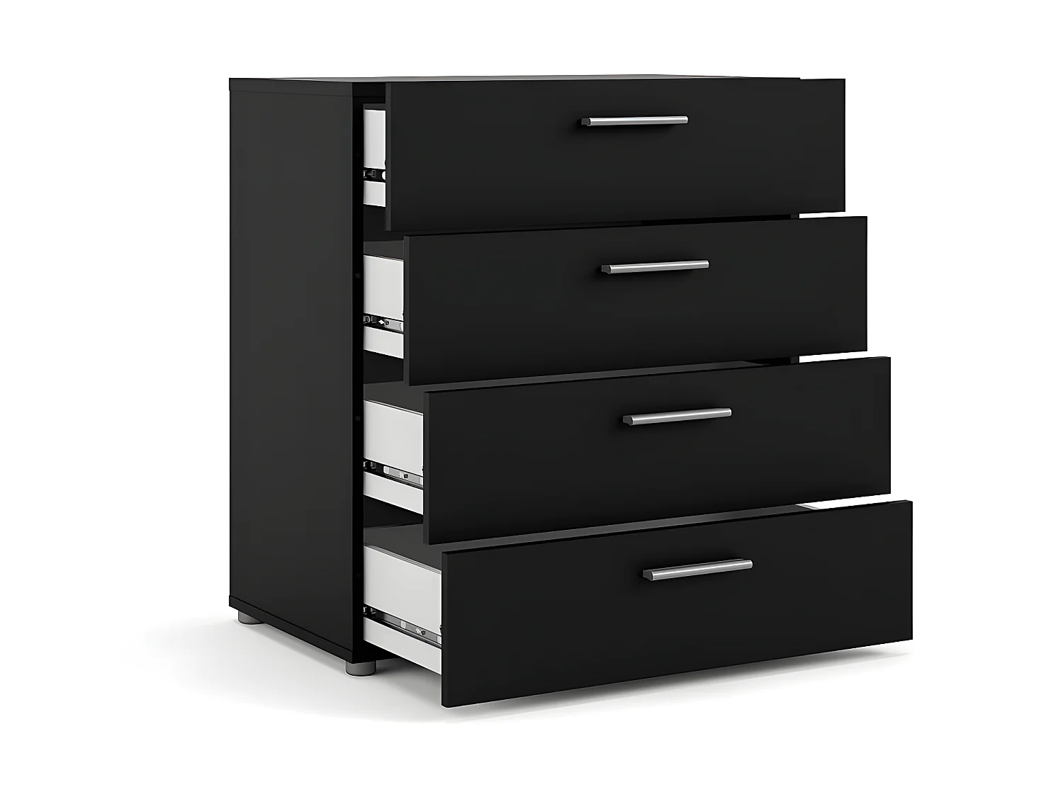 Petra Commode à 4 tiroirs, noir mat.