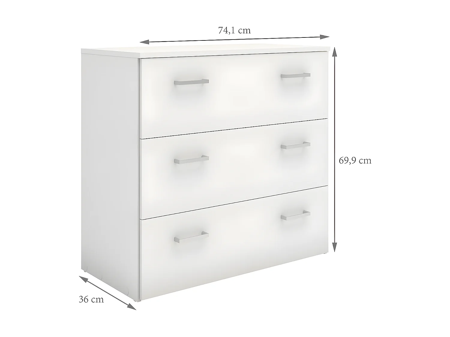 Spell Kommode 3 Schubladen weiss.