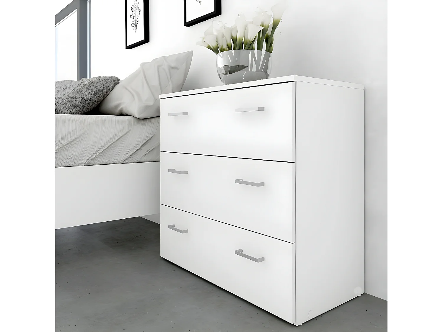 Spell Kommode 3 Schubladen weiss.