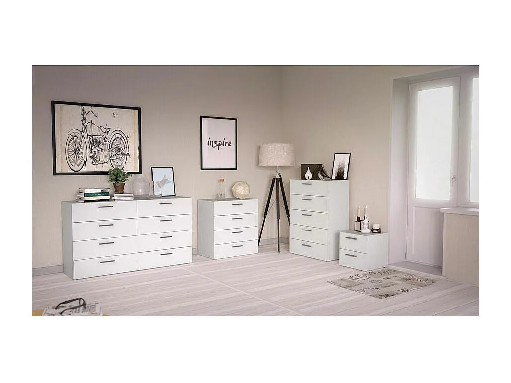 Petra kommode 4 lades wit.
