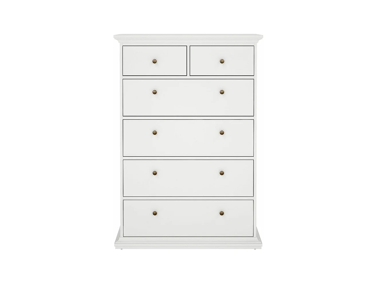 Venise Commode 6 tiroirs, blanc.