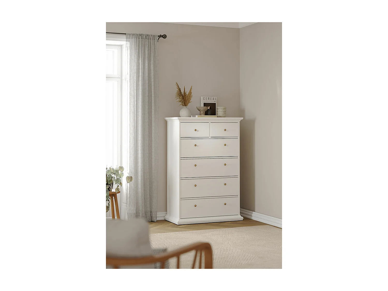 Venise Commode 6 tiroirs, blanc.