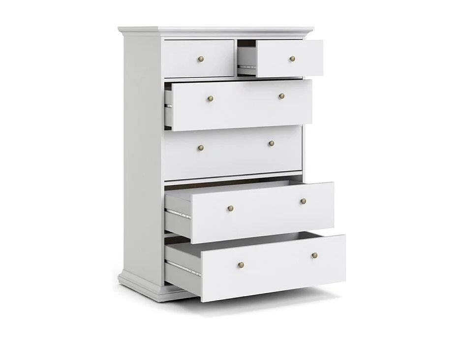 Venise Commode 6 tiroirs, blanc.