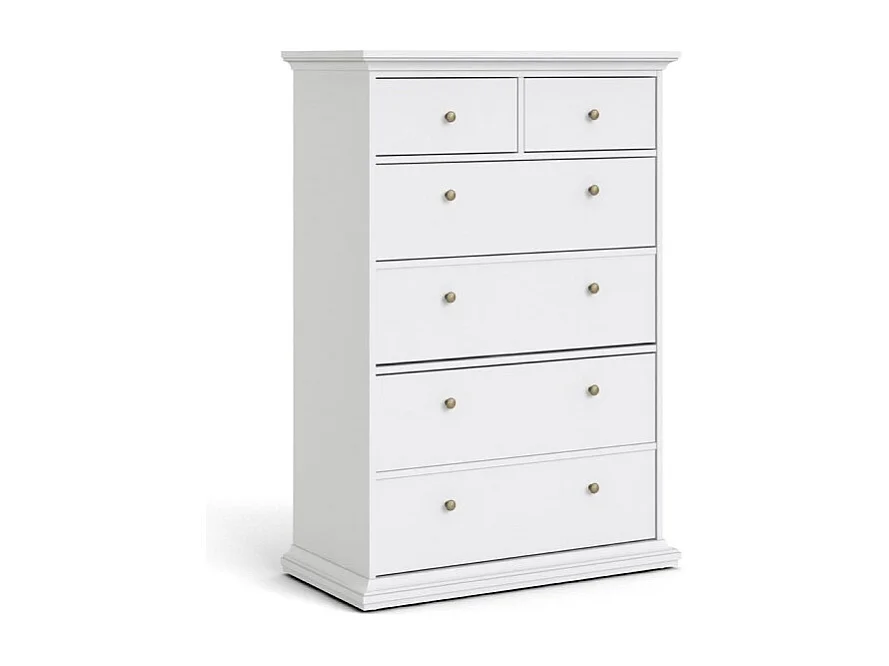 Venise Commode 6 tiroirs, blanc.