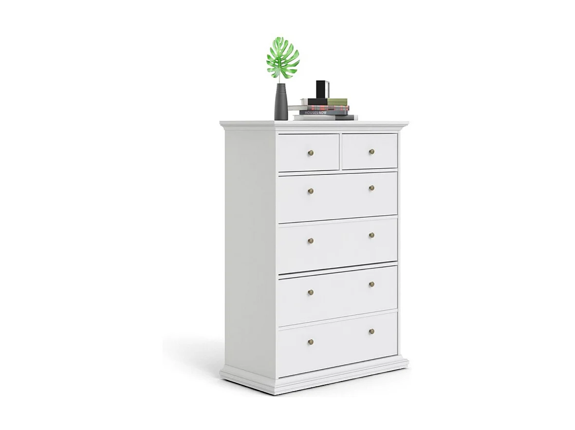 Venise Commode 6 tiroirs, blanc.