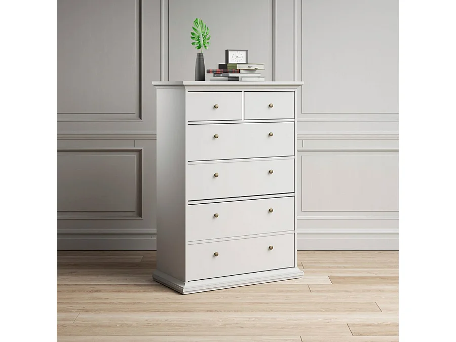 Venise Commode 6 tiroirs, blanc.