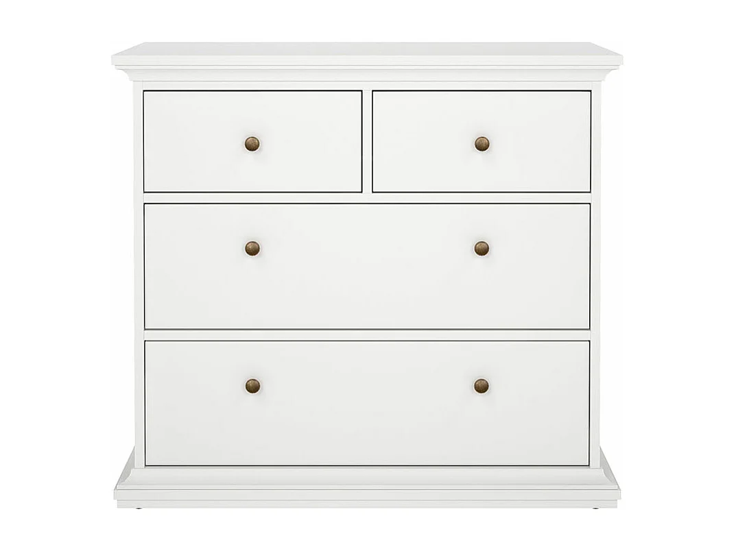 Venedig Commode avec 2 petits et 2 grands tiroirs, largeur 96 cm, hauteur 86 cm, blanc.