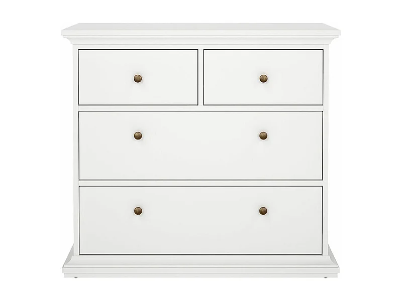 Venedig Commode avec 2 petits et 2 grands tiroirs, largeur 96 cm, hauteur 86 cm, blanc.