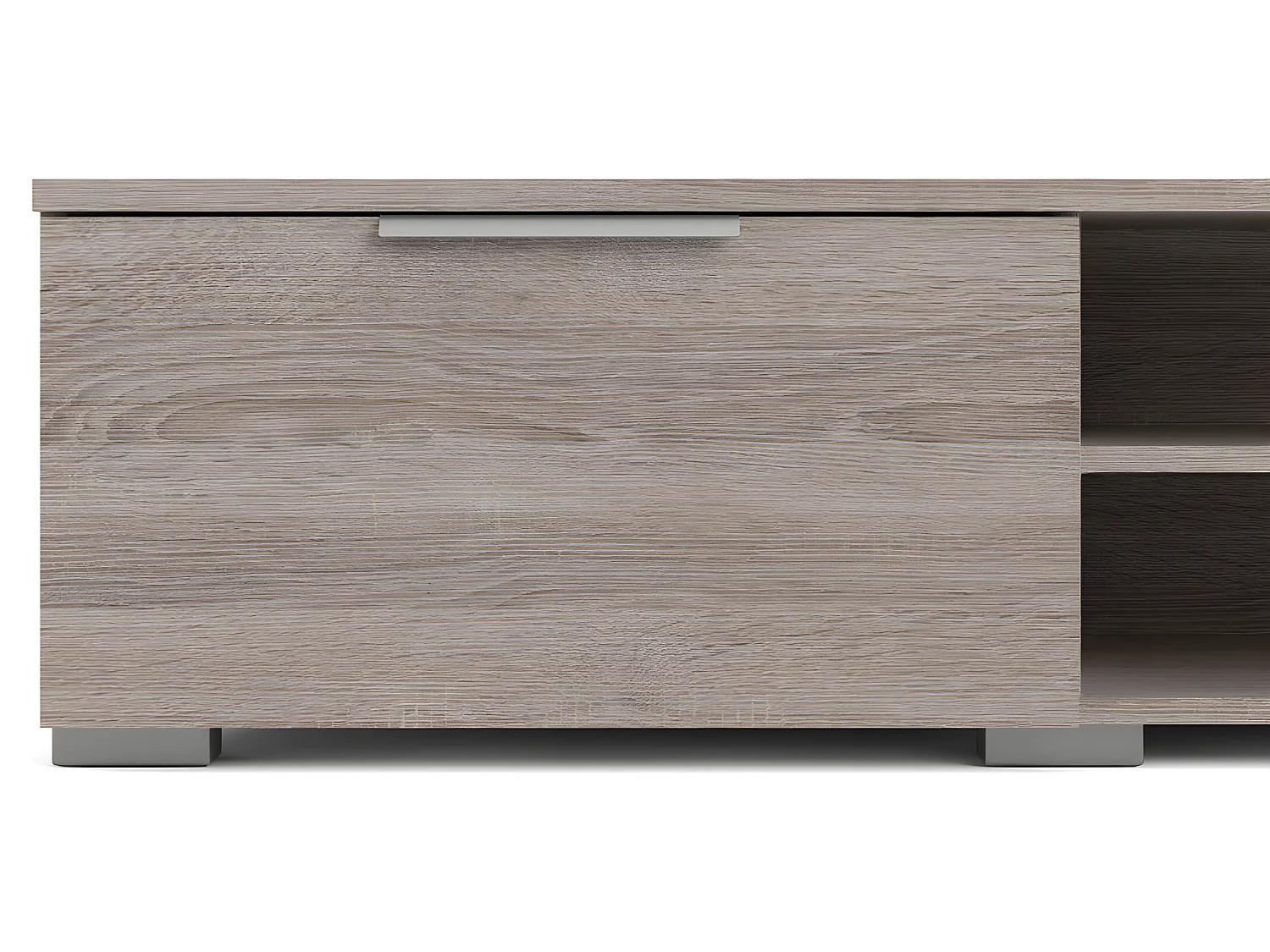 Malika TV Tisch 2 Schubladen und 1 Einlegeboden Trüffel-Dekor.