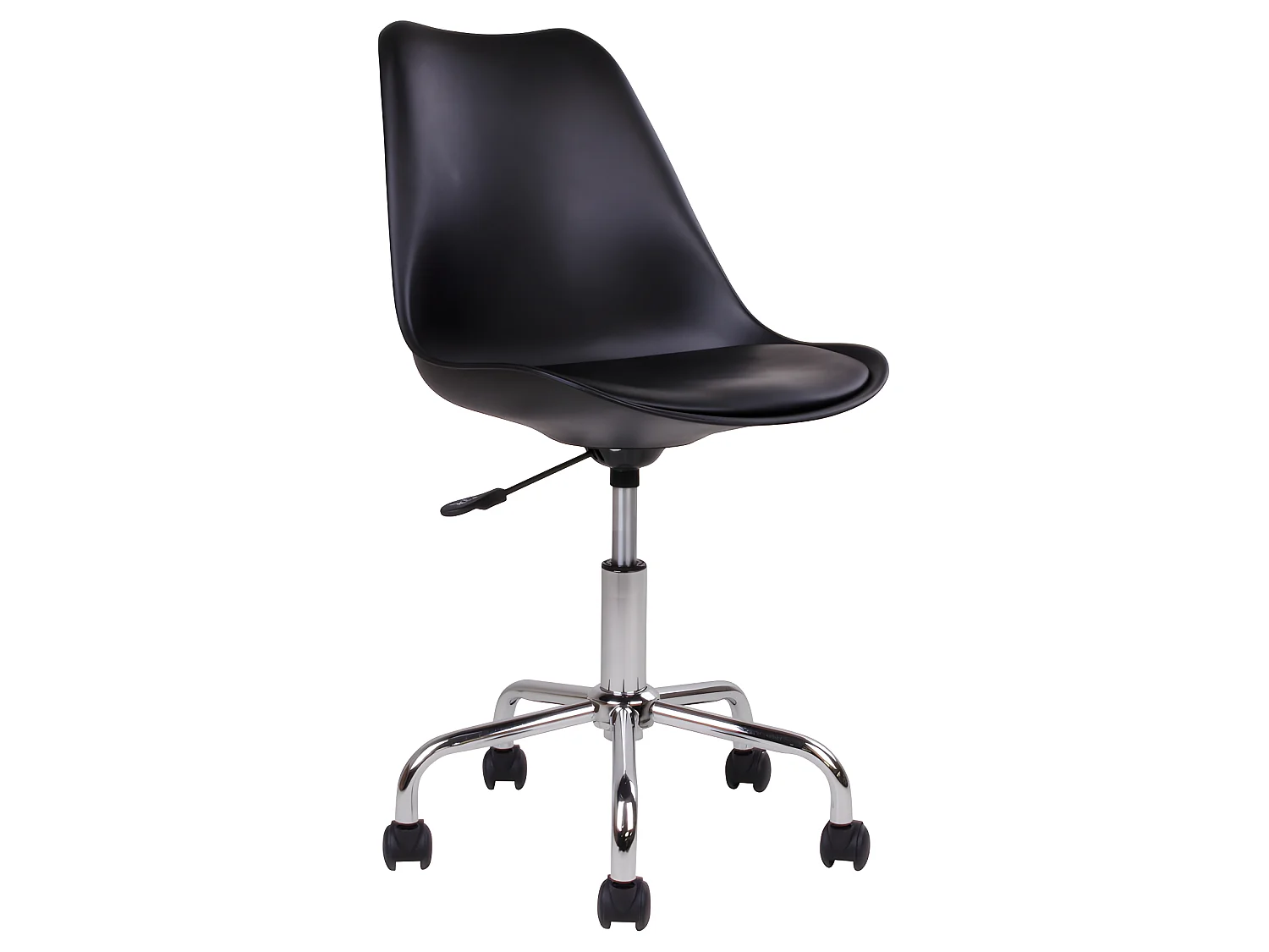 Stan Chaise de bureau, noir avec pieds chromés.