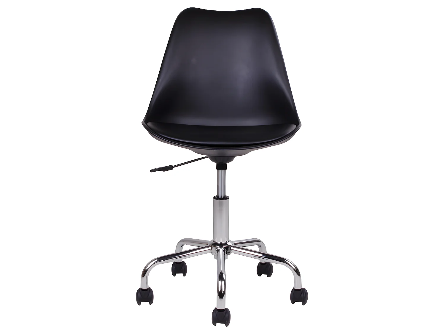 Stan Chaise de bureau, noir avec pieds chromés.