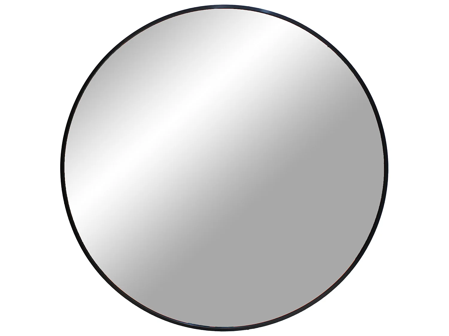 Specchio in alluminio rotondo con cornice nera Ø 60 cm