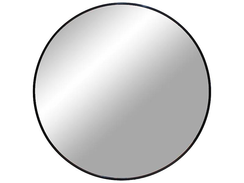 Specchio in alluminio rotondo con cornice nera Ø 60 cm