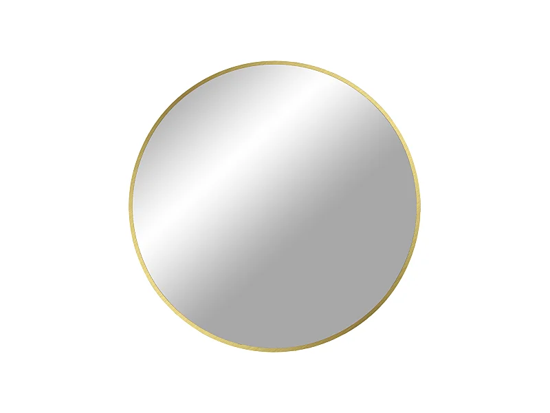 Espejo de aluminio redondo con marco marrón claro Ø 80 cm