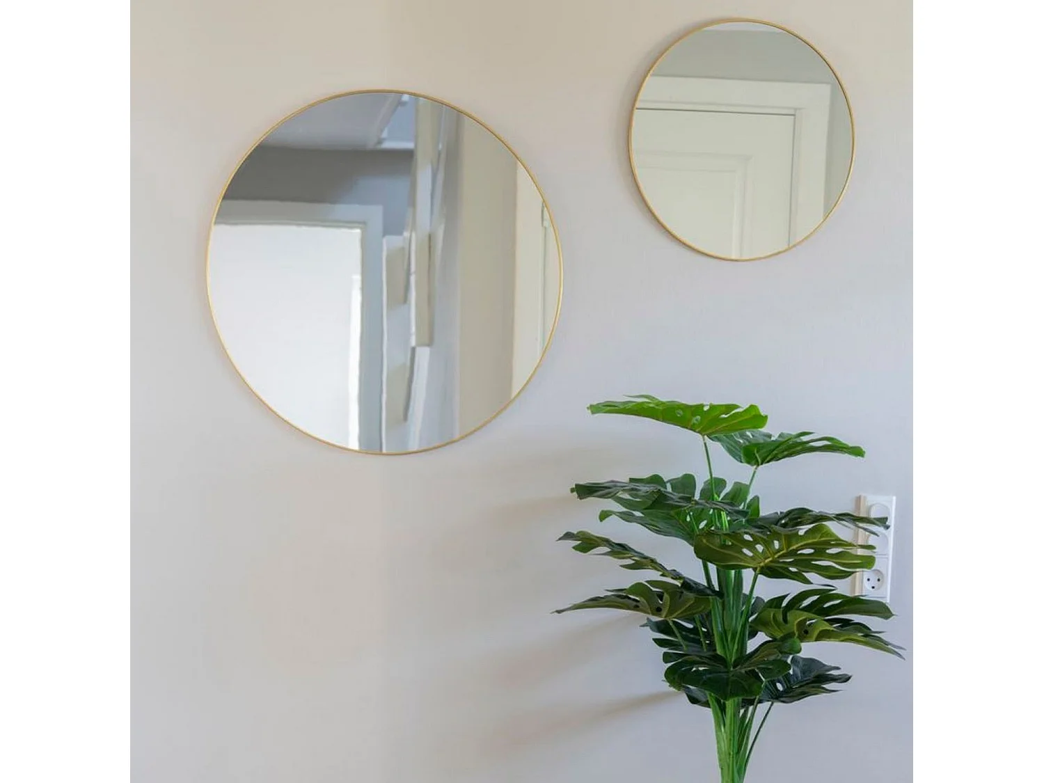 Madrid Miroir Ø80 cm, laiton.