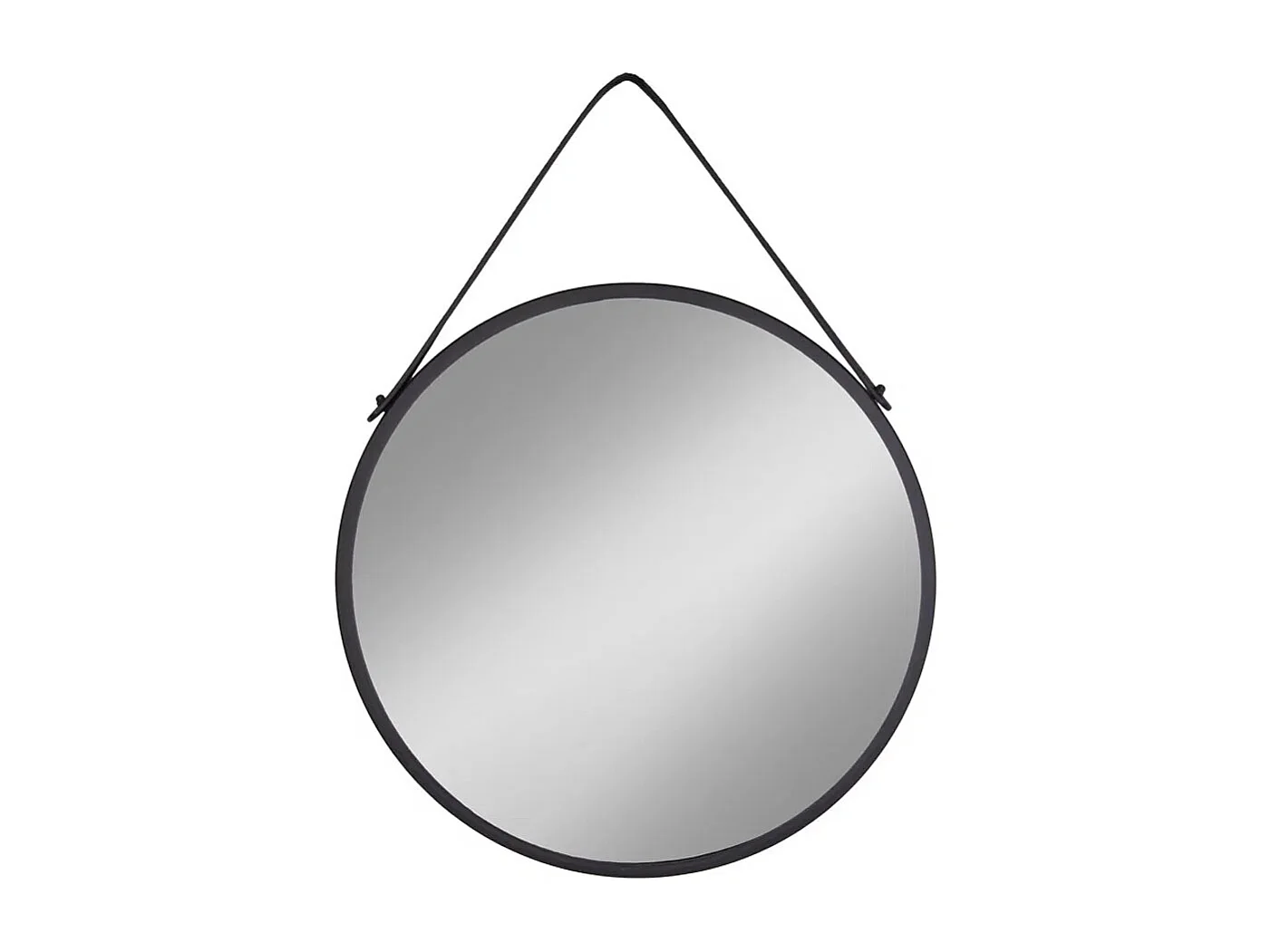 Miroir mural rond en métal noir TRAPANI – Ø 60cm