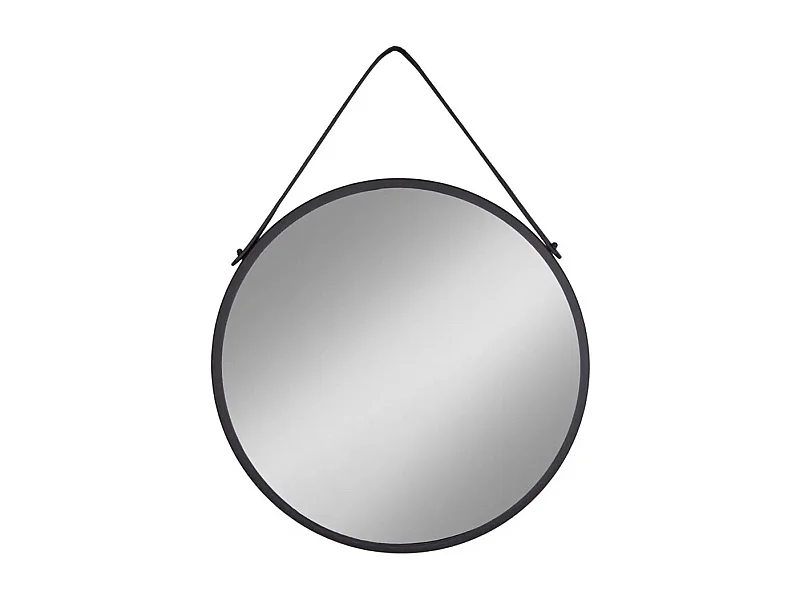 Miroir mural rond en métal noir TRAPANI – Ø 60cm