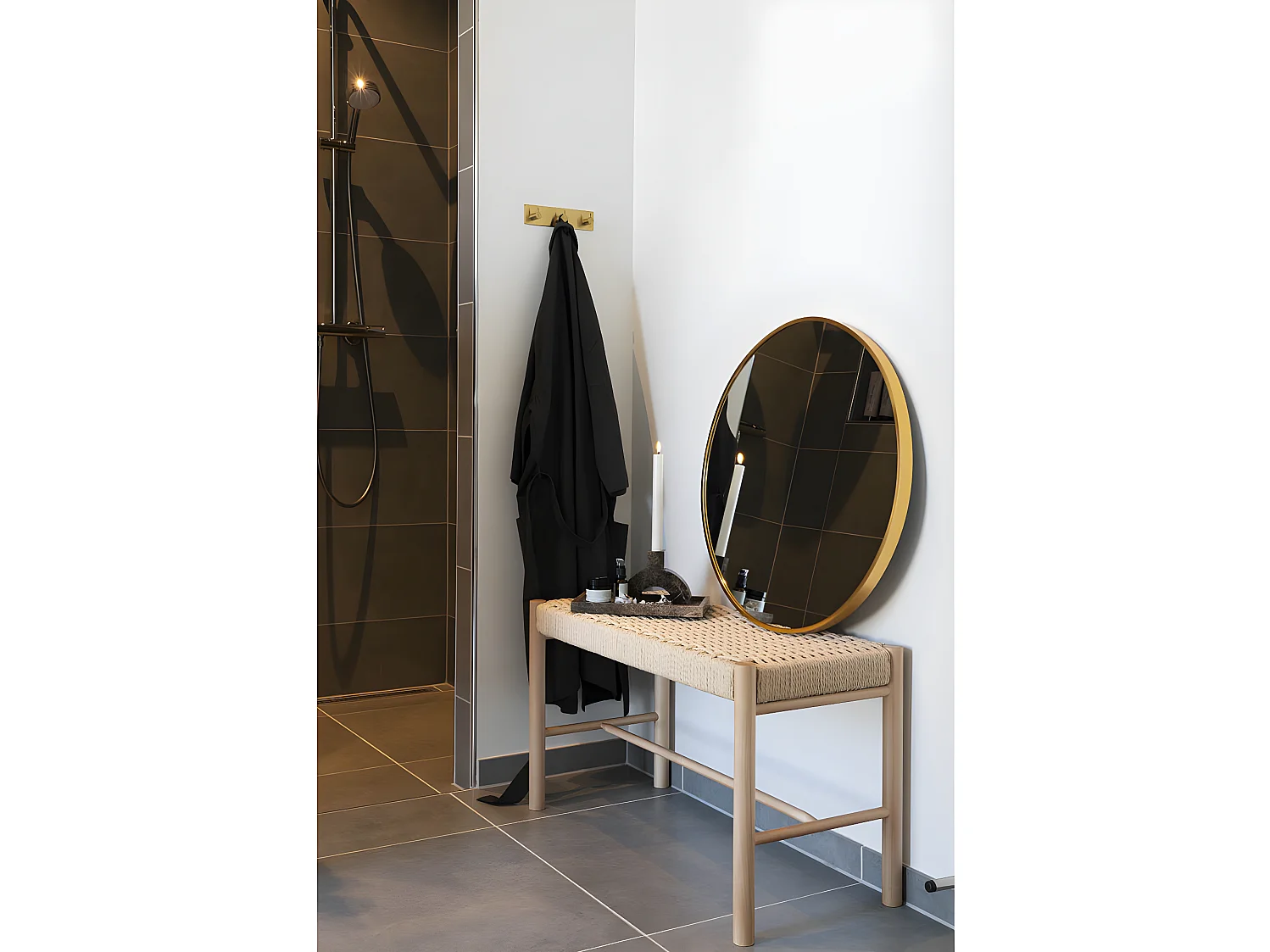 Madrid spiegel Ø60cm messing decor.