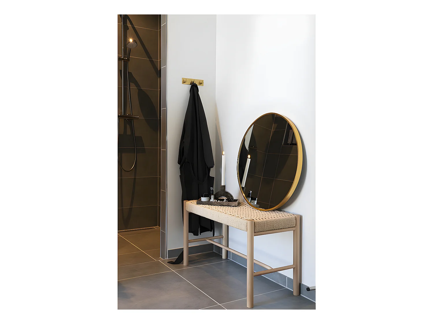 Madrid Spiegel Ø60cm Messing dekor.