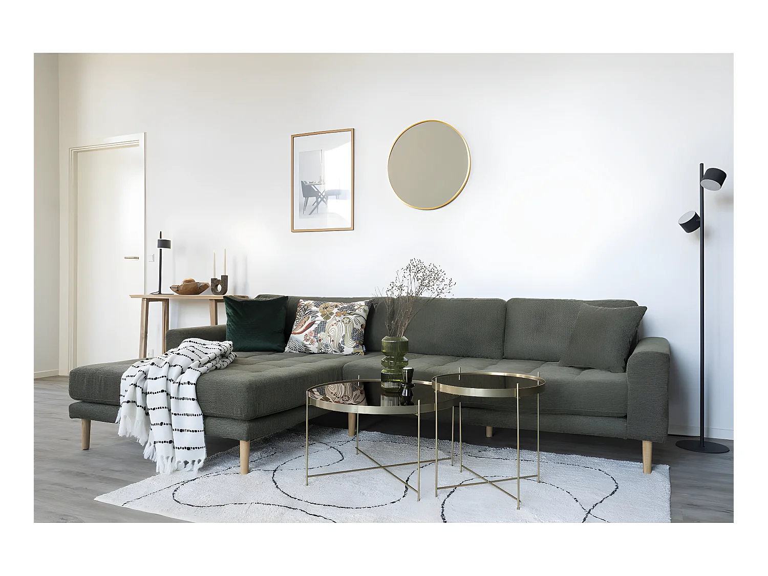 Madrid Spiegel Ø60cm Messing dekor.