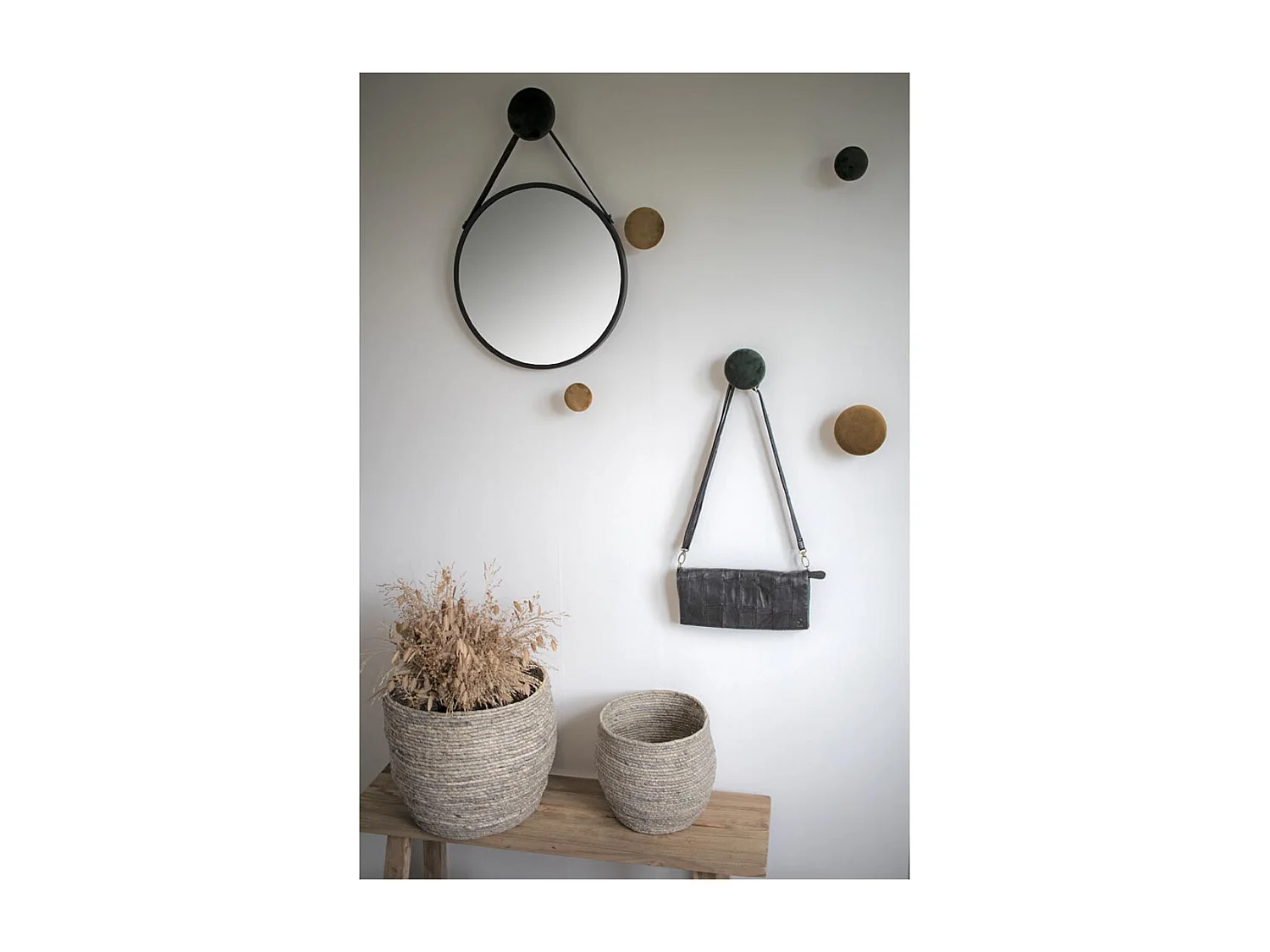 Trapani miroir Ø38cm noir.