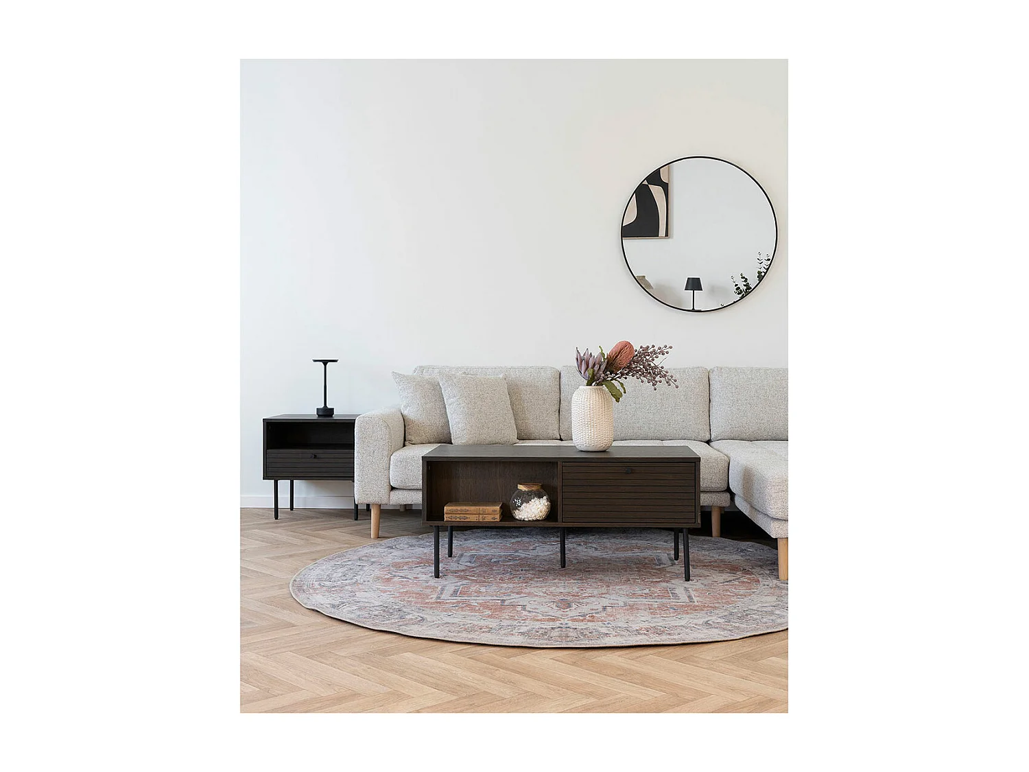 Madrid Miroir Ø80 cm, noir.